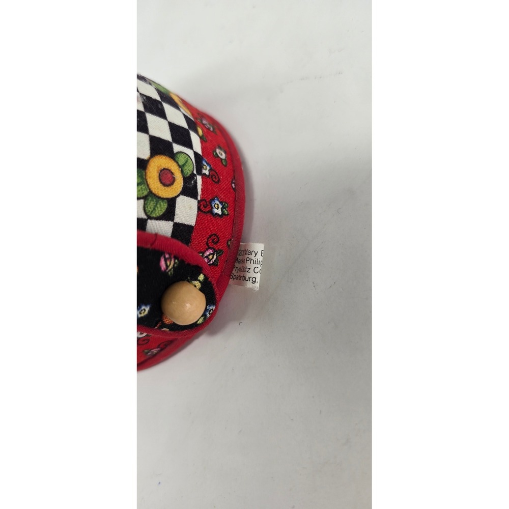 Vtg Mary Engelbreit watering can floral check pin cushiowhimsical Cottagecore - Picture 7 of 7